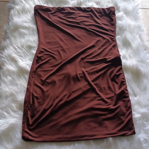 Brown Strapless Dress - Picture 3 of 3